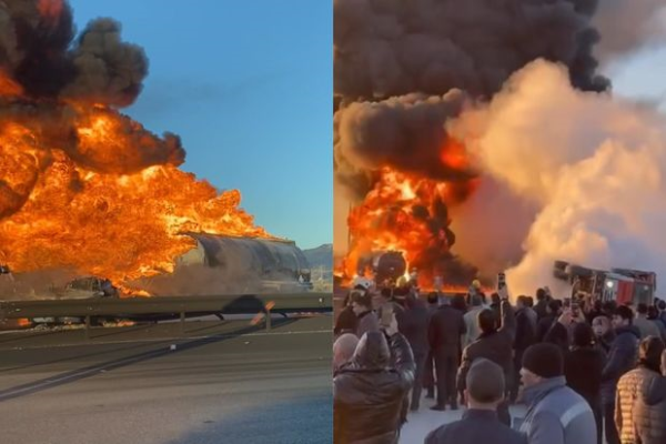Qobustanda qəzada bir neçə avtomobil yandı, ölən var